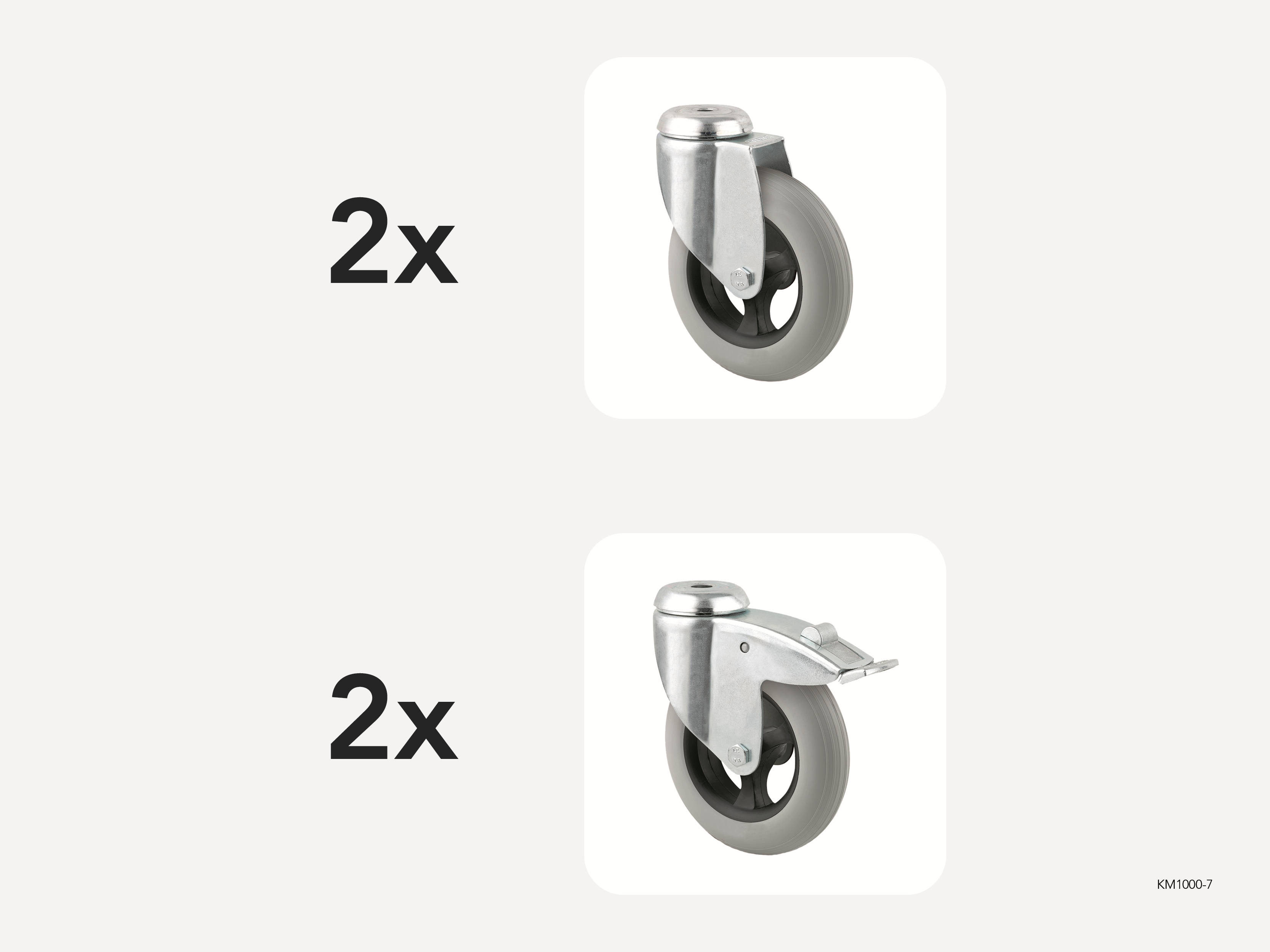 Rodízios de substituição 125 mm KM1000-7